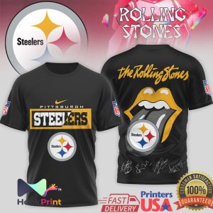 Pittsburgh Steelers x Rolling Stones Steel Curtain Rock T Shirt