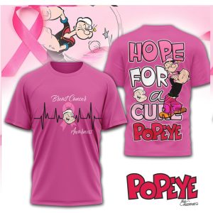 Popeye The Sailor Man Hope For A Cure Breast Cancer Awareness Shirt