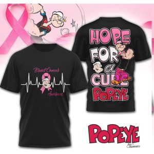 Popeye The Sailor Man Hope For A Cure Breast Cancer Awareness Shirt