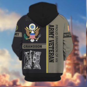 Proud Grandson Of An Army Veteran Eagle Crest 3D All Over Print Hoodie Proud Grandson Of An Army Veteran Eagle Crest 3D All Over Print Hoodie