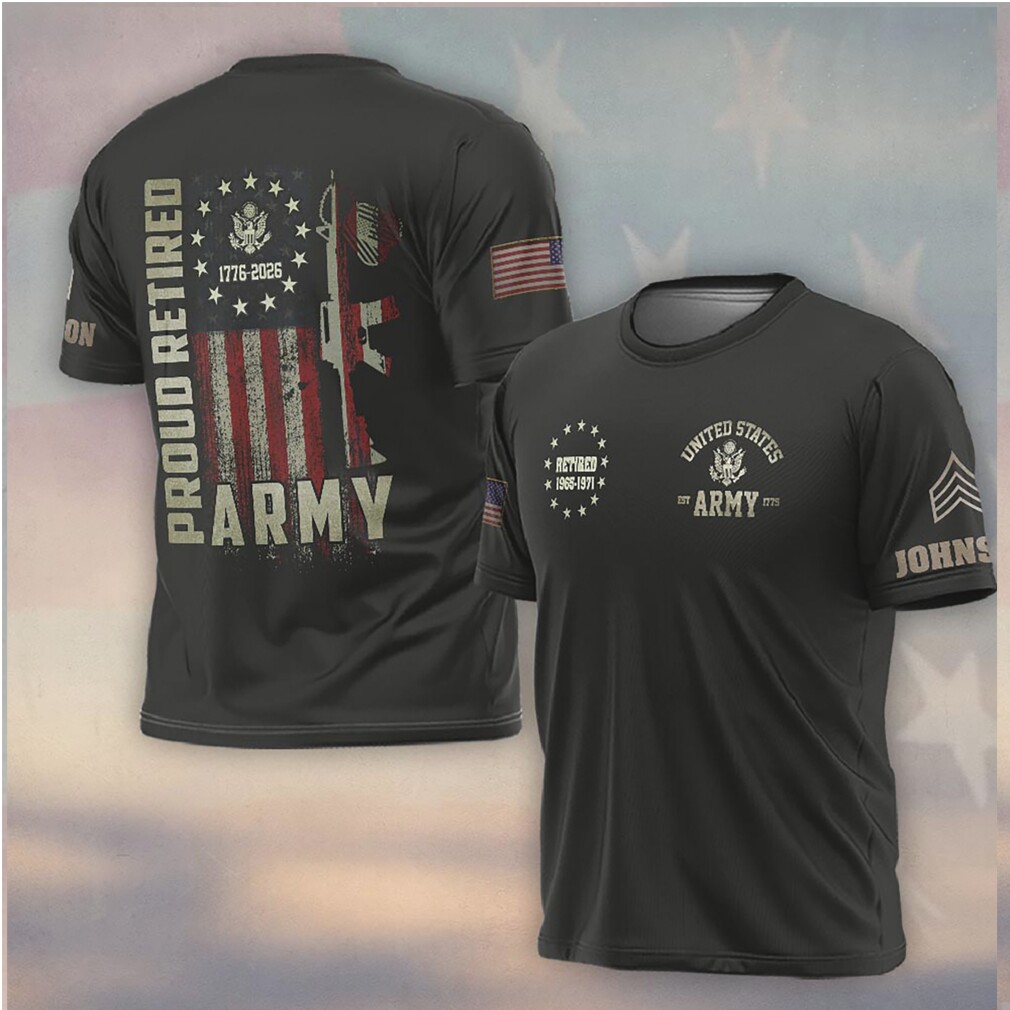Proud Retired Army 1776 2026 America 250 Flag Shirt Proud Retired Army 1776 2026 America 250 Flag Shirt