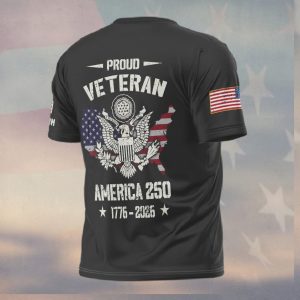 Proud Veteran America 250 Army Retired 1776 2026 US Map Shirt