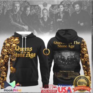 Queens of the Stone Age The Catacombs Tour Gold Skull Shirt