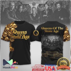 Queens of the Stone Age The Catacombs Tour Gold Skull Shirt