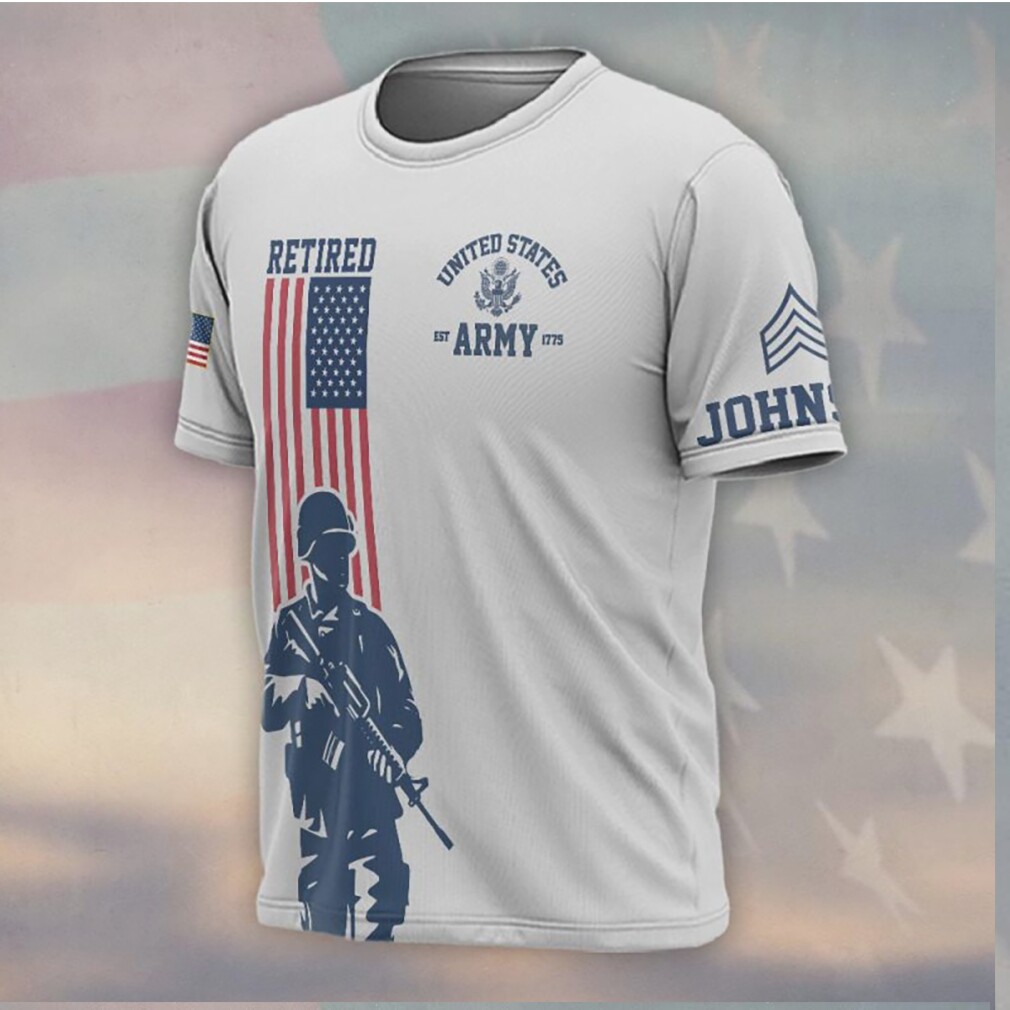 Retired US Army America 250 Years Custom Name Soldier Shirt Retired US Army America 250 Years Custom Name Soldier Shirt