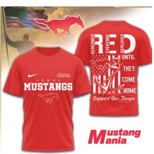 SMU Mustangs R.E.D. Support Our Troops Military Tribute T Shirt