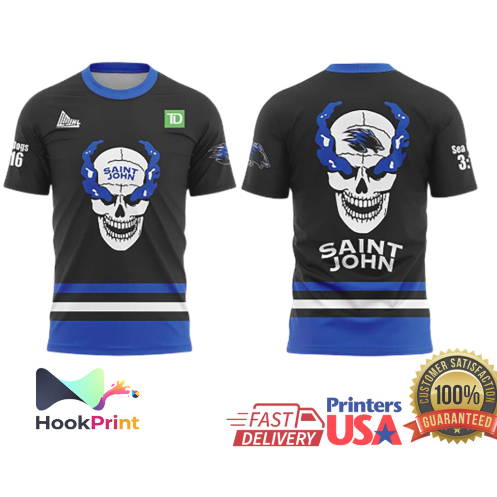 Saint John Skull Graphic Blue Black Sportswear Shirt Saint John Skull Graphic Blue Black Sportswear Shirt
