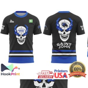 Saint John Skull Graphic Blue Black Sportswear Shirt
