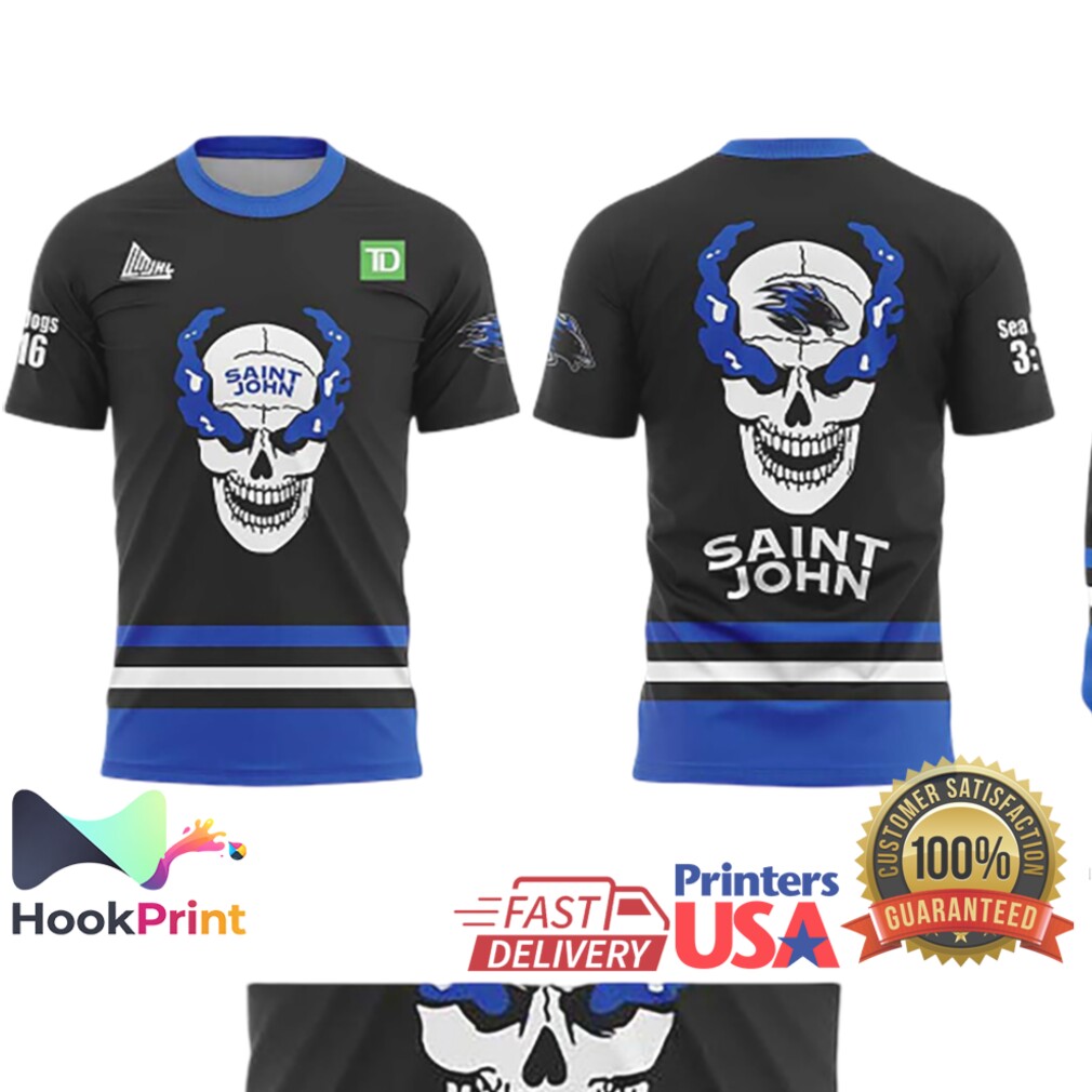 Saint John Skull Graphic Blue Black Sportswear Shirt Saint John Skull Graphic Blue Black Sportswear Shirt