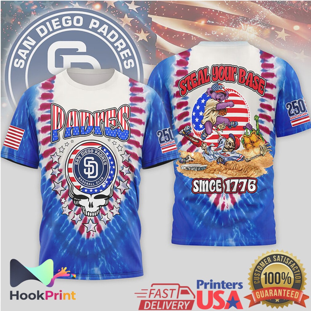 San Diego Padres Steal Your Base Grateful Dead Patriotic Tie Dye Shirt San Diego Padres Steal Your Base Grateful Dead Patriotic Tie Dye Shirt