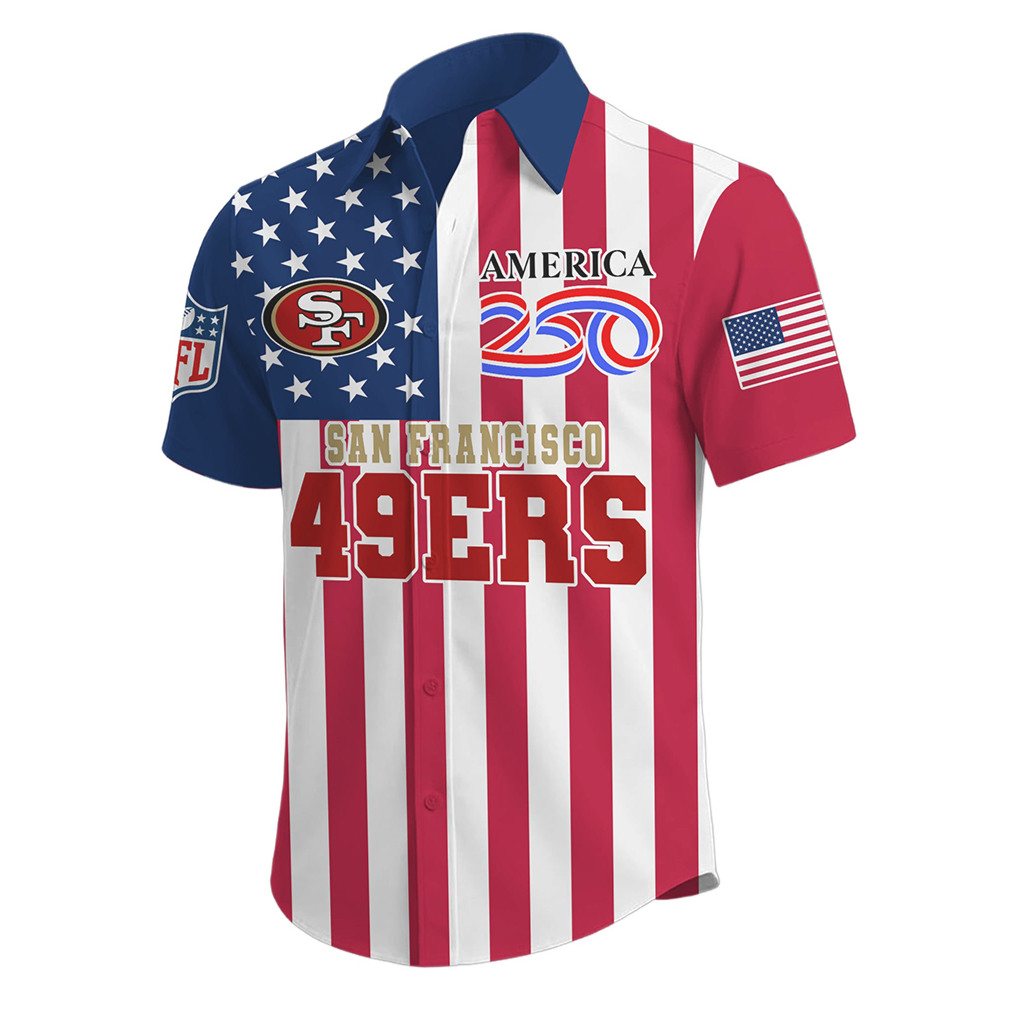 San Francisco 49ers America 250th Anniversary Semiquincentennial Patriot Eagle Button Up Shirt San Francisco 49ers America 250th Anniversary Semiquincentennial Patriot Eagle Button Up Shirt