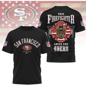 San Francisco 49ers Firefighter Men’s Red & Gold First Responder NFL Hero T Shirt San Francisco 49ers Firefighter Men’s Red & Gold First Responder NFL Hero T Shirt