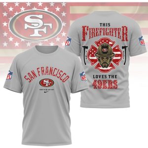 San Francisco 49ers Firefighter Men's Red & Gold First Responder NFL Hero T Shirt