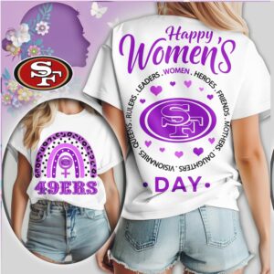 San Francisco 49ers Happy Womens Day NFL Football Fan Purple Shirt