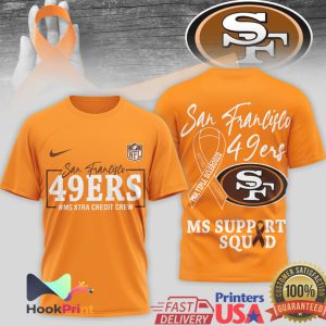 San Francisco 49ers MS Awareness MS Support Squad Orange Ribbon T Shirt