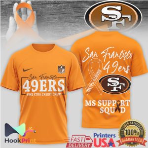 San Francisco 49ers MS Awareness MS Support Squad Orange Ribbon T Shirt