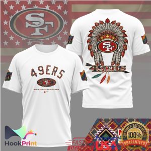 San Francisco 49ers NFL Native American Heritage Month Headdress T Shirt