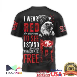 San Francisco 49ers RED Friday Military Support Eagle NFL T Shirt