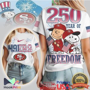 San Francisco 49ers Snoopy 250 Year Of Freedom Patriotic Fan T Shirt