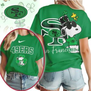 San Francisco 49ers Snoopy St. Paddy's Day Luck of the Irish NFL Football T Shirt