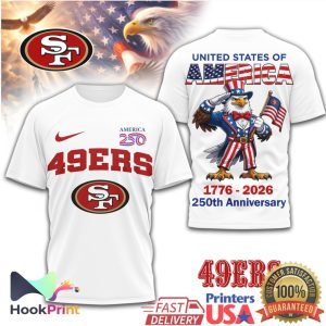 San Francisco 49ers USA 250th Anniversary 1776 2026 Patriotic Eagle T Shirt