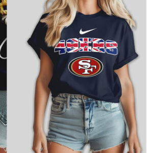 San Francisco 49ers United Kingdom British Union Jack NFL Football T Shirt