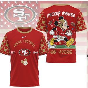San Francisco 49ers x Mickey Mouse 3D Football Jersey T Shirt