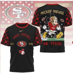 San Francisco 49ers x Mickey Mouse 3D Football Jersey T Shirt