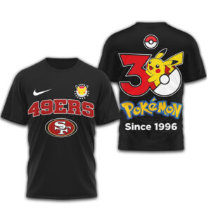 San Francisco 49ers x Pokemon 30th Anniversary Pikachu Fan T Shirt