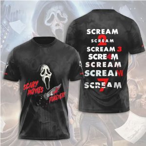 Scary Movies Forever Ghostface Knife Scream Series T Shirt