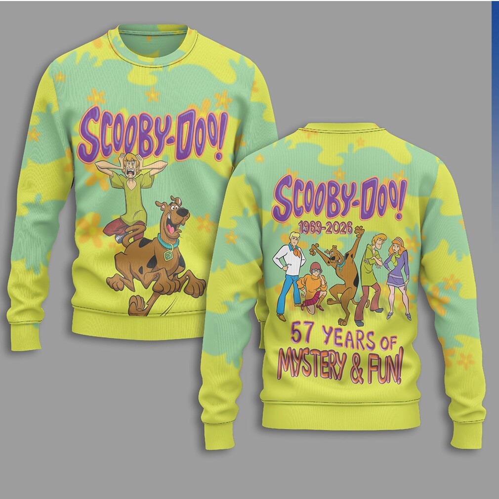 Scooby Doo 57 Years of Mystery & Fun 1969 2026 Anniversary T Shirt Scooby Doo 57 Years of Mystery & Fun 1969 2026 Anniversary T Shirt