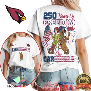 Scooby Doo Shaggy Arizona Cardinals 250 Years Of Freedom Patriotic T Shirt