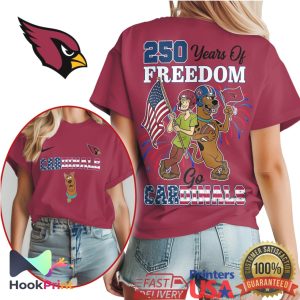 Scooby Doo Shaggy Arizona Cardinals 250 Years Of Freedom Patriotic T Shirt