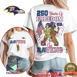 Scooby Doo Shaggy Baltimore Ravens 250 Years Of Freedom Football T Shirt