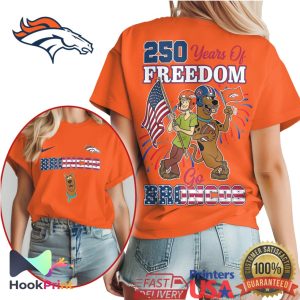 Scooby Doo Shaggy Denver Broncos 250 Years Of Freedom T Shirt