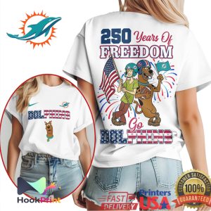Scooby Doo Shaggy Miami Dolphins 250 Years Of Freedom Football Fan T Shirt