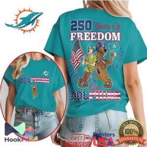 Scooby Doo Shaggy Miami Dolphins 250 Years Of Freedom Football Fan T Shirt