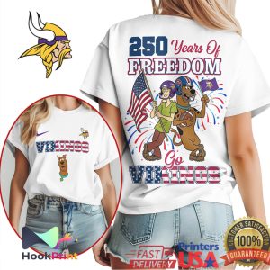 Scooby Doo Shaggy Minnesota Vikings 250 Years Of Freedom T Shirt