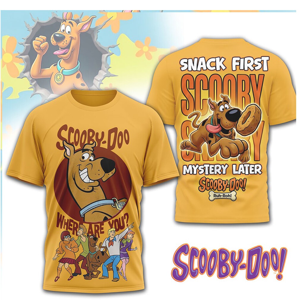 Scooby Doo Snack First, Mystery Later Retro Cartoon Shirt Scooby Doo Snack First, Mystery Later Retro Cartoon Shirt