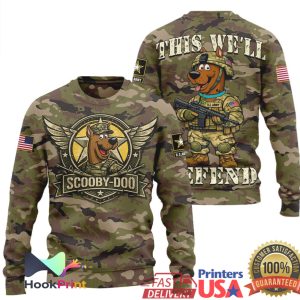 Scooby Doo US Army This Well Defend Military Camo All Over Print Shirt
