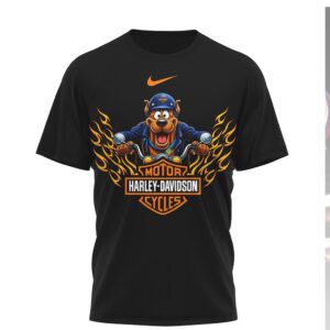 Scooby Doo x Harley Davidson Me Like To Ride Biker Puppy Graphic T Shirt