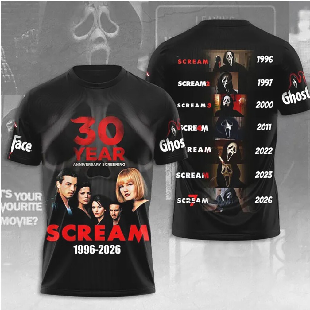 Scream 30th Anniversary 1996 2026 Ghostface Evolution Legacy Shirt Scream 30th Anniversary 1996 2026 Ghostface Evolution Legacy Shirt
