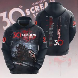 Scream 30th Anniversary Kill Tour Bloody Ghostface Mask Design T Shirt