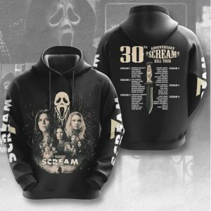 Scream 30th Anniversary Kill Tour Cast signatures Ghostface Mask T Shirt