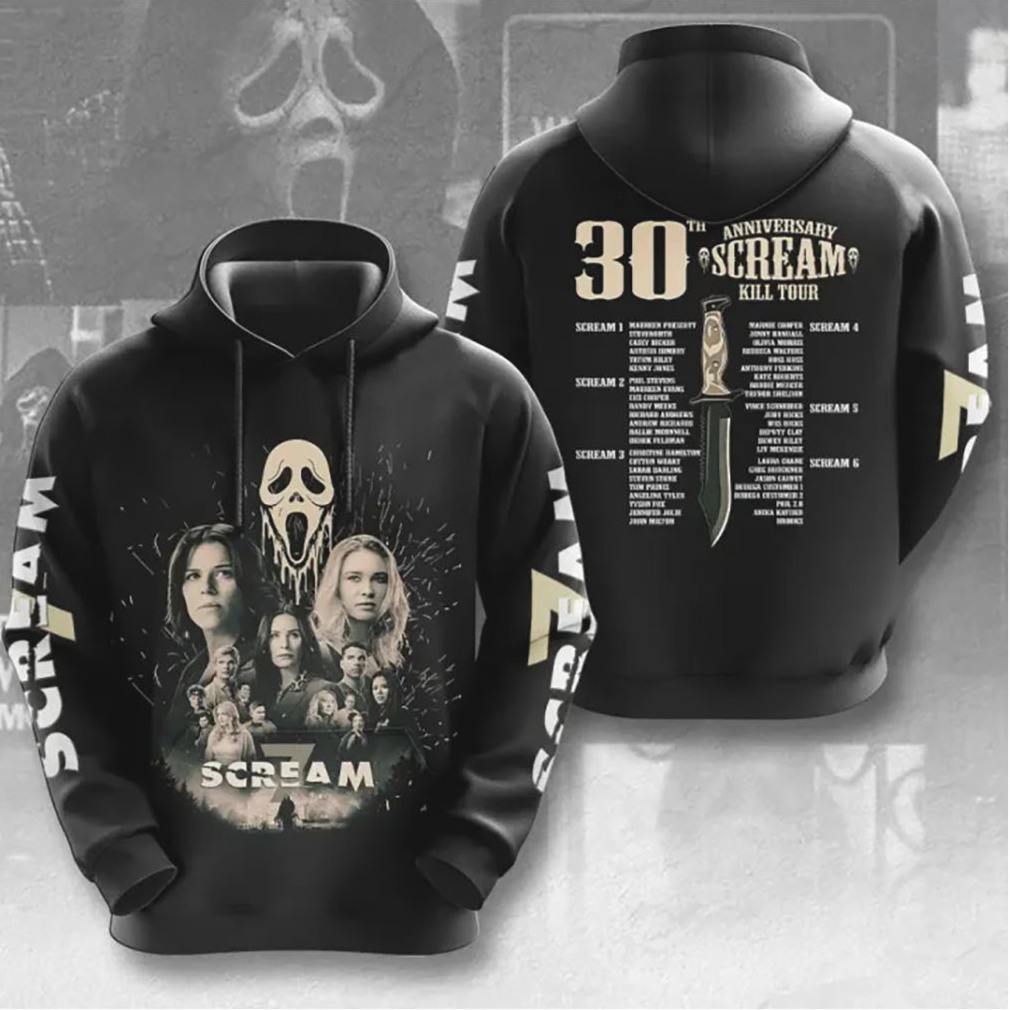 Scream 30th Anniversary Kill Tour Cast signatures Ghostface Mask T Shirt Scream 30th Anniversary Kill Tour Cast signatures Ghostface Mask T Shirt