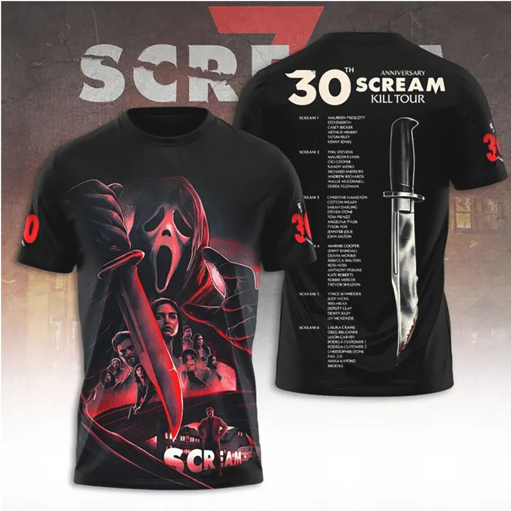 Scream 30th Anniversary Kill Tour Ghostface All Over Print T Shirt Scream 30th Anniversary Kill Tour Ghostface All Over Print T Shirt