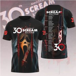 Scream 30th Anniversary Kill Tour Ghostface Mask Dagger T Shirt