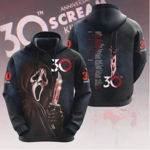 Scream 30th Anniversary Kill Tour Ghostface With Knife Artwork T Shirt