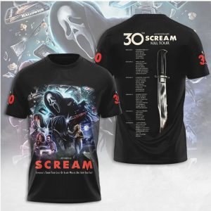 Scream 30th Anniversary Kill Tour Movie Poster V Neck 3D All Over Print T Shirt