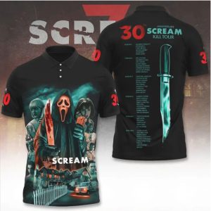 Scream 30th Anniversary Kill Tour Teal Glow Ghostface Slasher Merch T Shirt Scream 30th Anniversary Kill Tour Teal Glow Ghostface Slasher Merch T Shirt